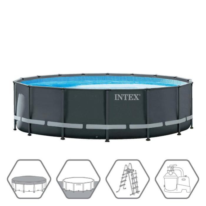 Каркасный бассейн Intex 26326, Ultra XTR Frame 488х122см, 19156л, песочный фильтр-насос, лестница, тент, подстилка