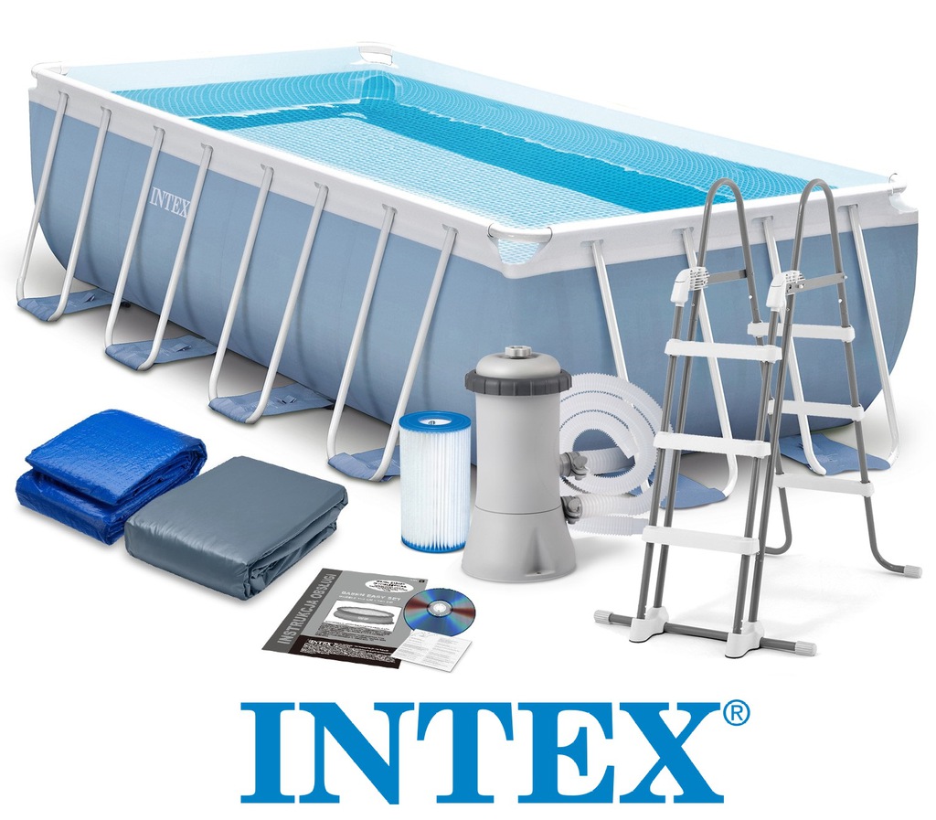Каркасный бассейн Intex 26778, Prism Frame 488х244х107см, 10874л, фильтр-насос, лестница, тент, подстилка фото 4