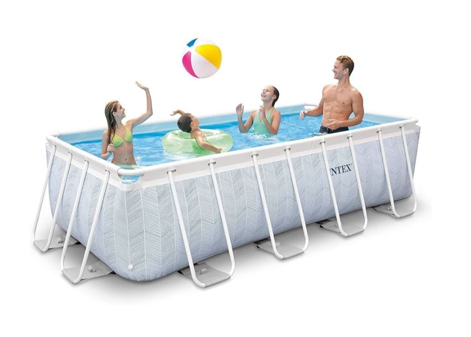 Каркасный бассейн Intex 26780, Chevron Prism Frame 400х200х100см, 6836л, фильтр-насос, лестница фото 3