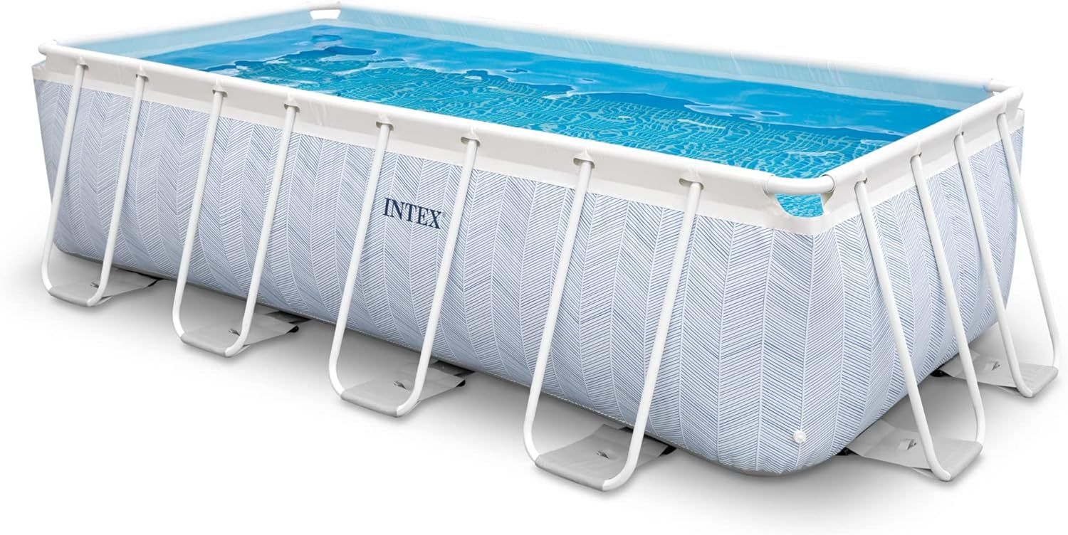 Каркасный бассейн Intex 26780, Chevron Prism Frame 400х200х100см, 6836л, фильтр-насос, лестница фото 2