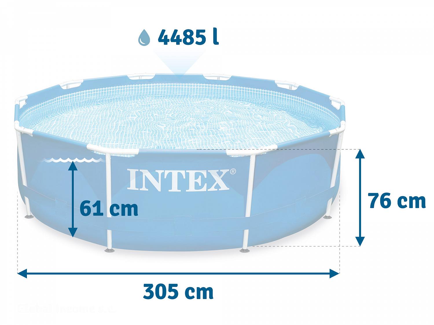 Каркасный бассейн Intex 28202, Metal Frame 305х76см, 4485л, фильтр-насос фото 3