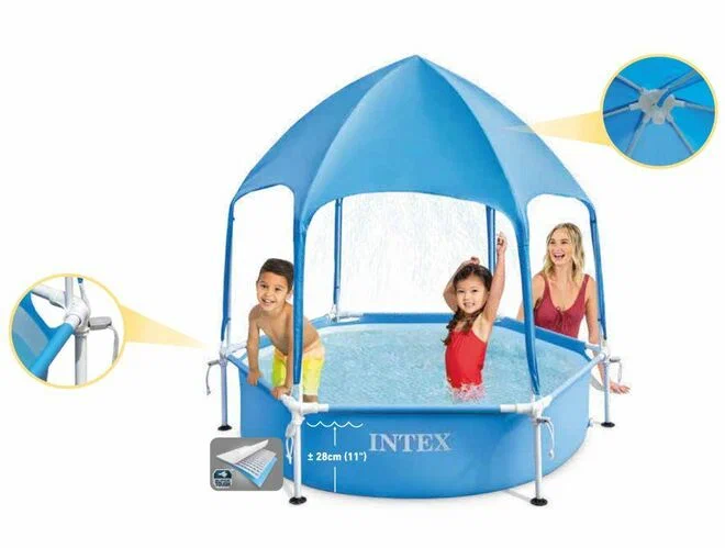 Каркасный бассейн Intex 28209, Canopy Metal Frame 183х38см с навесом, 700л фото 5