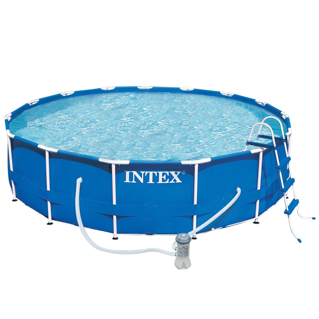 Каркасный бассейн Intex 28228, Metal Frame 457х84см, 11325л, фильтр-насос, лестница, тент, подстилка