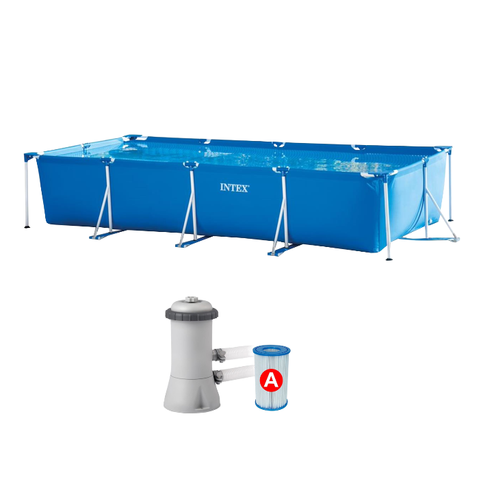 Каркасный прямоугольный бассейн Intex 28274, 450х220х84см, 7127л, фильтр-насос