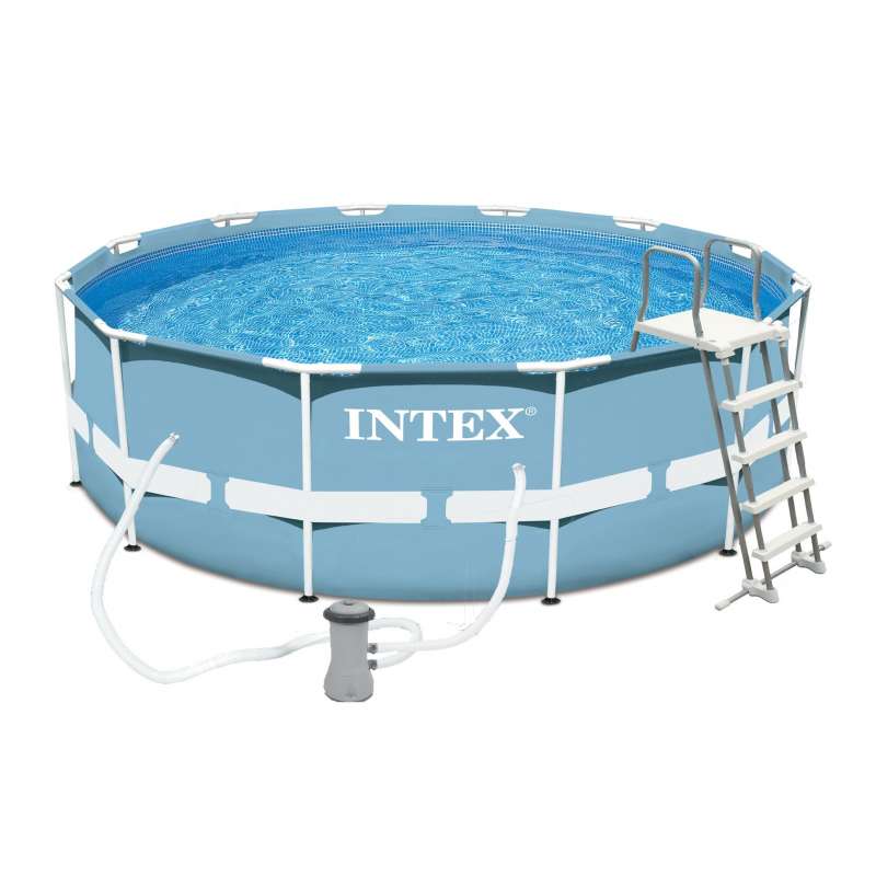 Каркасный бассейн Intex 28736, Prism Frame 457x122см, 16805л, фильтр-насос, лестница, тент, подстилка
