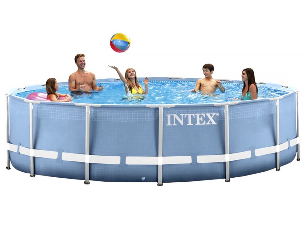 Каркасный бассейн Intex 28736, Prism Frame 457x122см, 16805л, фильтр-насос, лестница, тент, подстилка фото 4