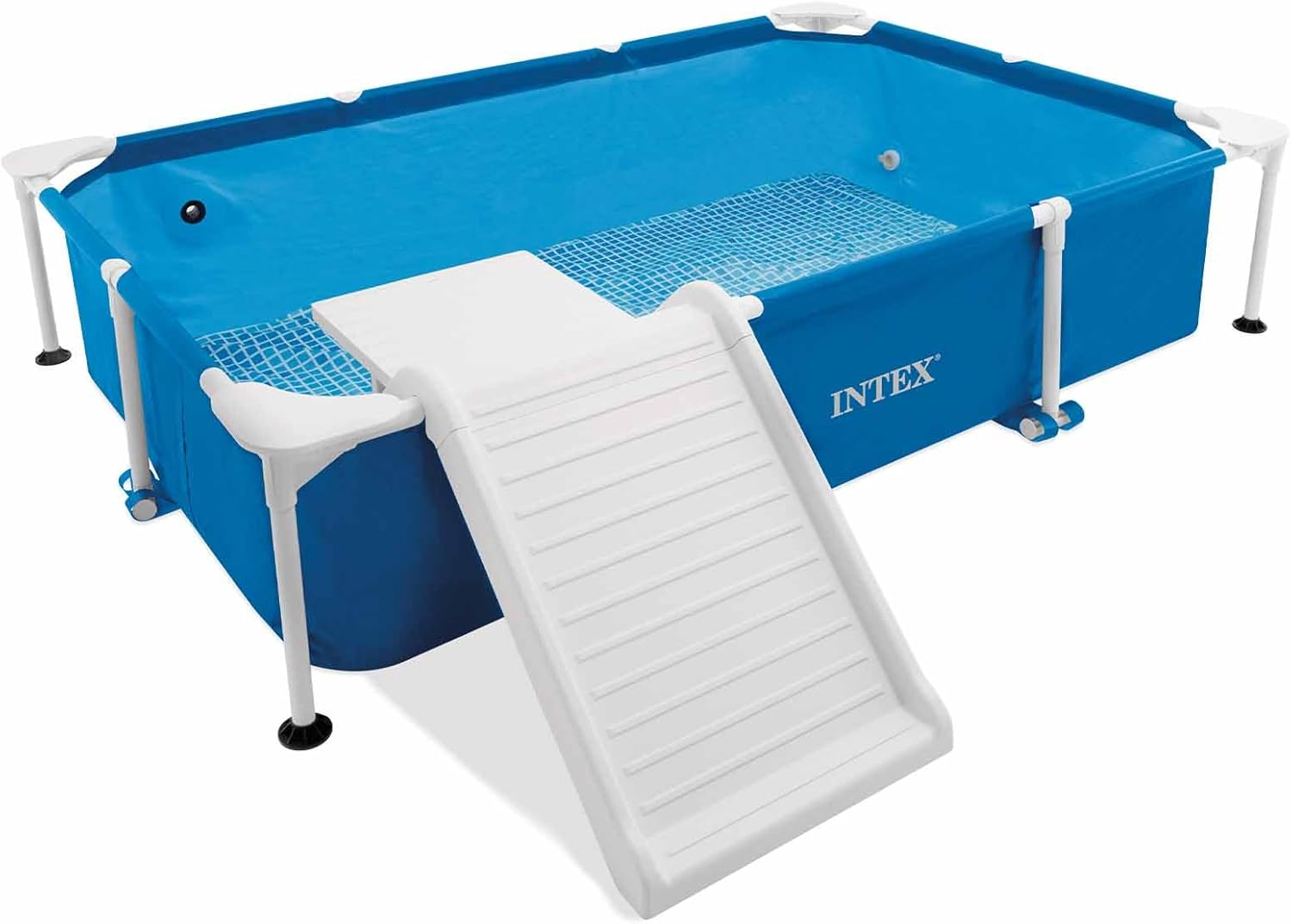Каркасный бассейн Intex 48404, 229х152х46см для животных, фильтр-насос, скиммер, тент, лестница фото 2