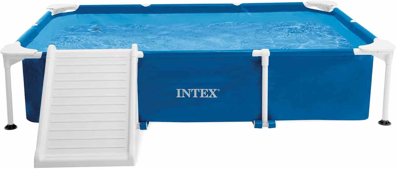 Каркасный бассейн Intex 48404, 229х152х46см для животных, фильтр-насос, скиммер, тент, лестница фото 3