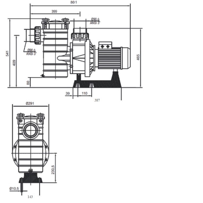 Насос Hayward HCP38251E (220В, 2,5HP) фото 2