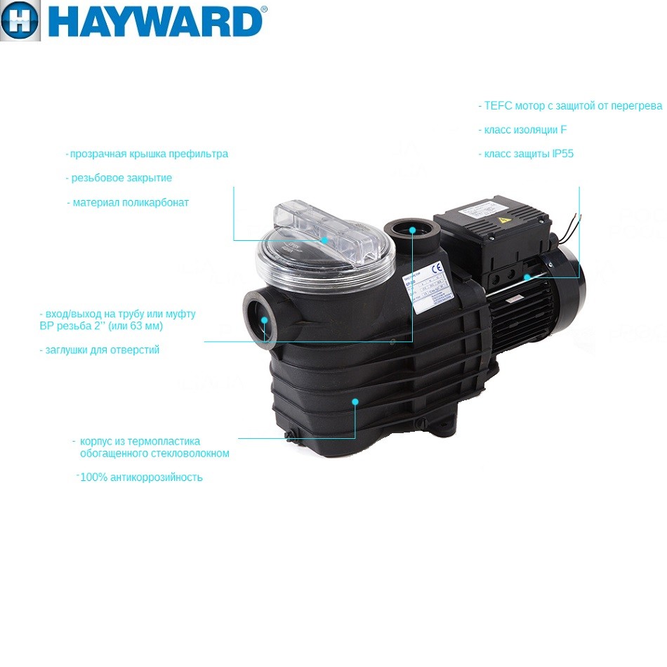Насос Hayward SP2510XE161 EP100 (220В, 1HP) фото 5