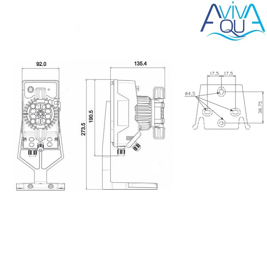 Дозирующий насос AquaViva универсальный 5 л/ч (AML200NPE0009) с ручной регулировкой фото 3