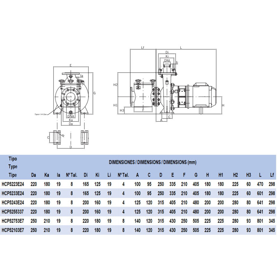 Насос Hayward HCP52153E7 (380V, пф,139m3/h*14m, 11kW,15HP) кор.чугун\крыл.бронза фланец 150\100 фото 3