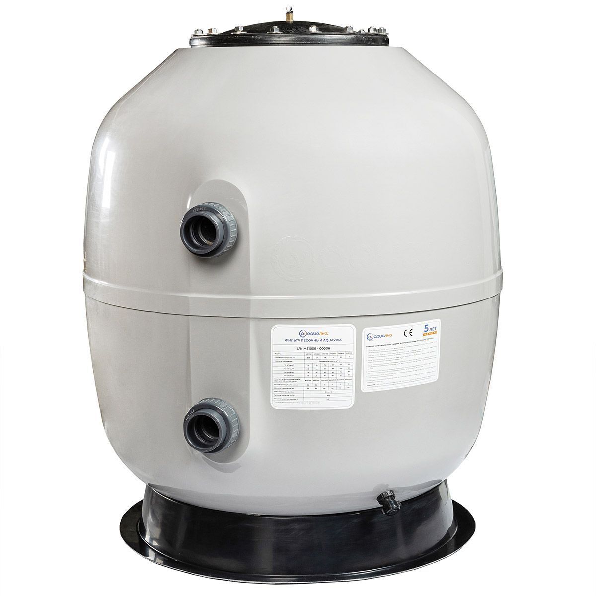 Фильтр AquaViva MS1250 (62m3/h, 1250mm, 1650kg, 90mm, 2,5Бар)