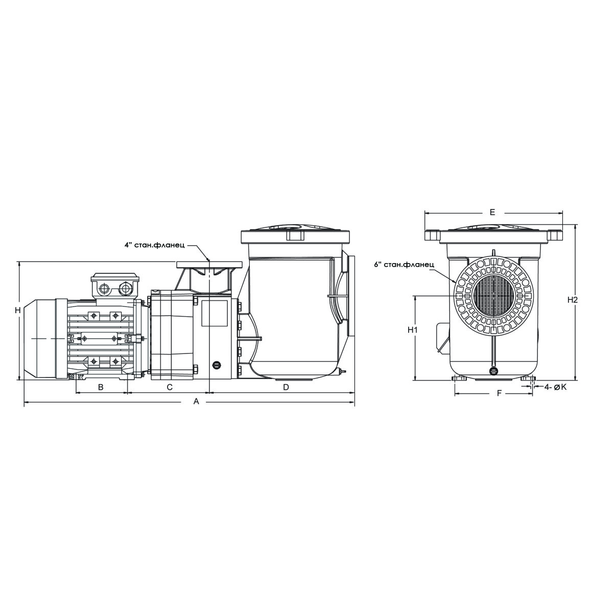 Насос AquaViva AQP-4.0 трехфазный фото 2