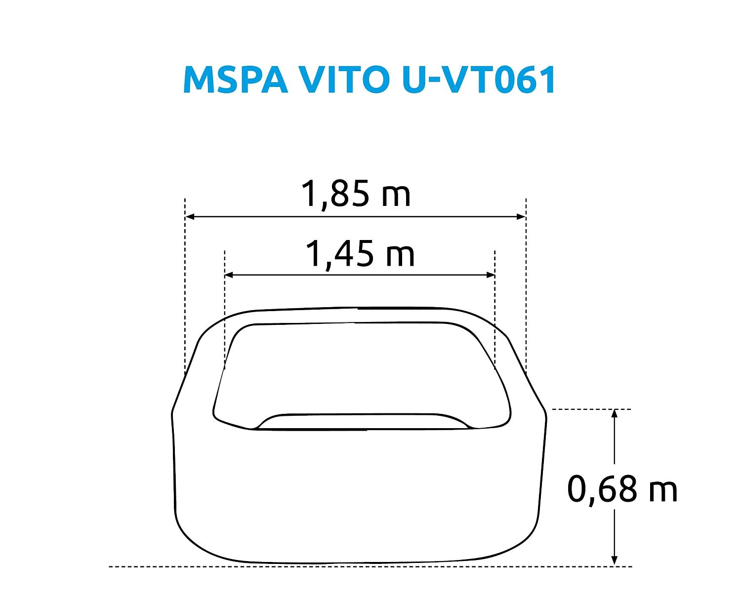 СПА-бассейн 185х185х68см "Vito" 930л, квадратный, аэромассаж фото 2
